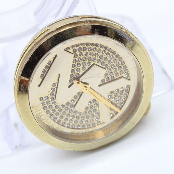 MIchael Kors Watch Face Gold Tone Stainless Steel Classic Big Logo Dial - Picture 1 of 4